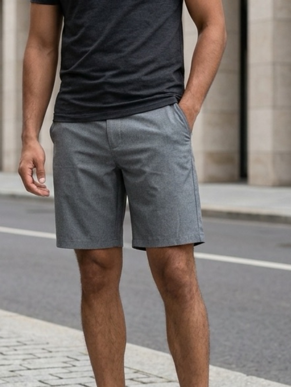 Panama Jack Men's Charcoal Flat-Front Shorts